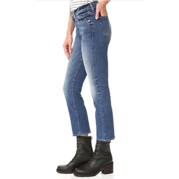 NWT SEVEN 7 FOR ALL MANKIND Sz 30 CROPPED BOOT PRECISION KICK FLARE JEANS  $199 - Picture 5 of 7